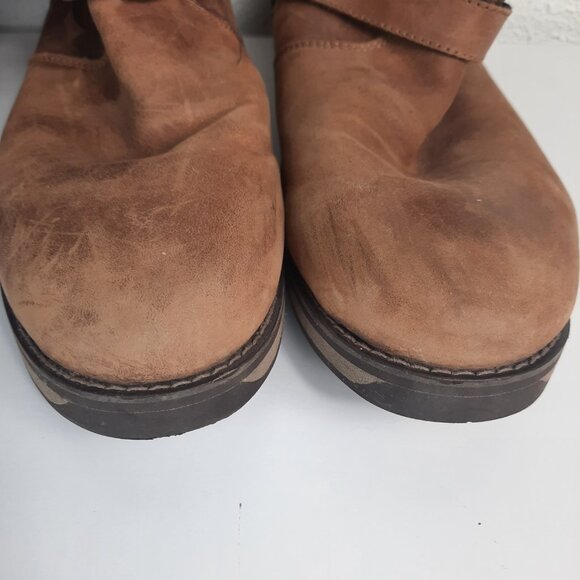 LL Bean Boots Womens 8 Wide Park Ridge Mid Calf Riding Side Zip Brown Leather - Picture 4 of 7